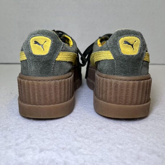 Puma Fenty Cleated Creeper by Rihanna suede green yellow sneaker womens 7.5 - Picture 5 of 12